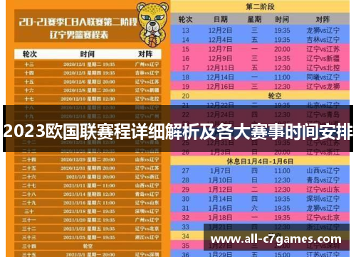 2023欧国联赛程详细解析及各大赛事时间安排 2023欧国联赛程详细解析及各大赛事时间安排