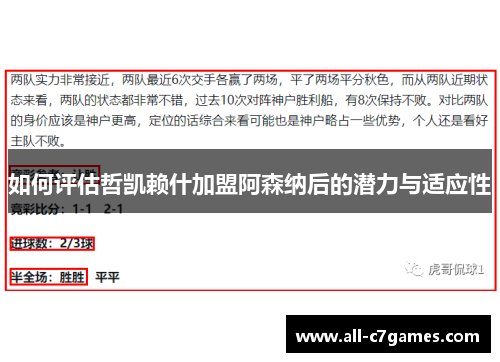 如何评估哲凯赖什加盟阿森纳后的潜力与适应性